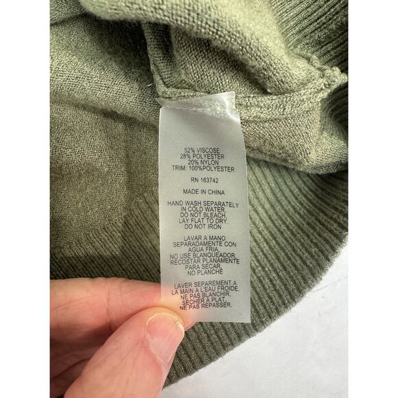 Siani Milano Victorian Olive Green Sweater Fairy White Pleated Cuff Collar Large - Picture 6 of 7